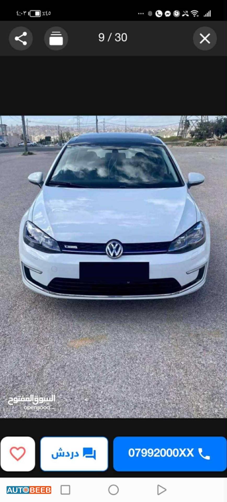 فولكس فاجن E-جولف 2019