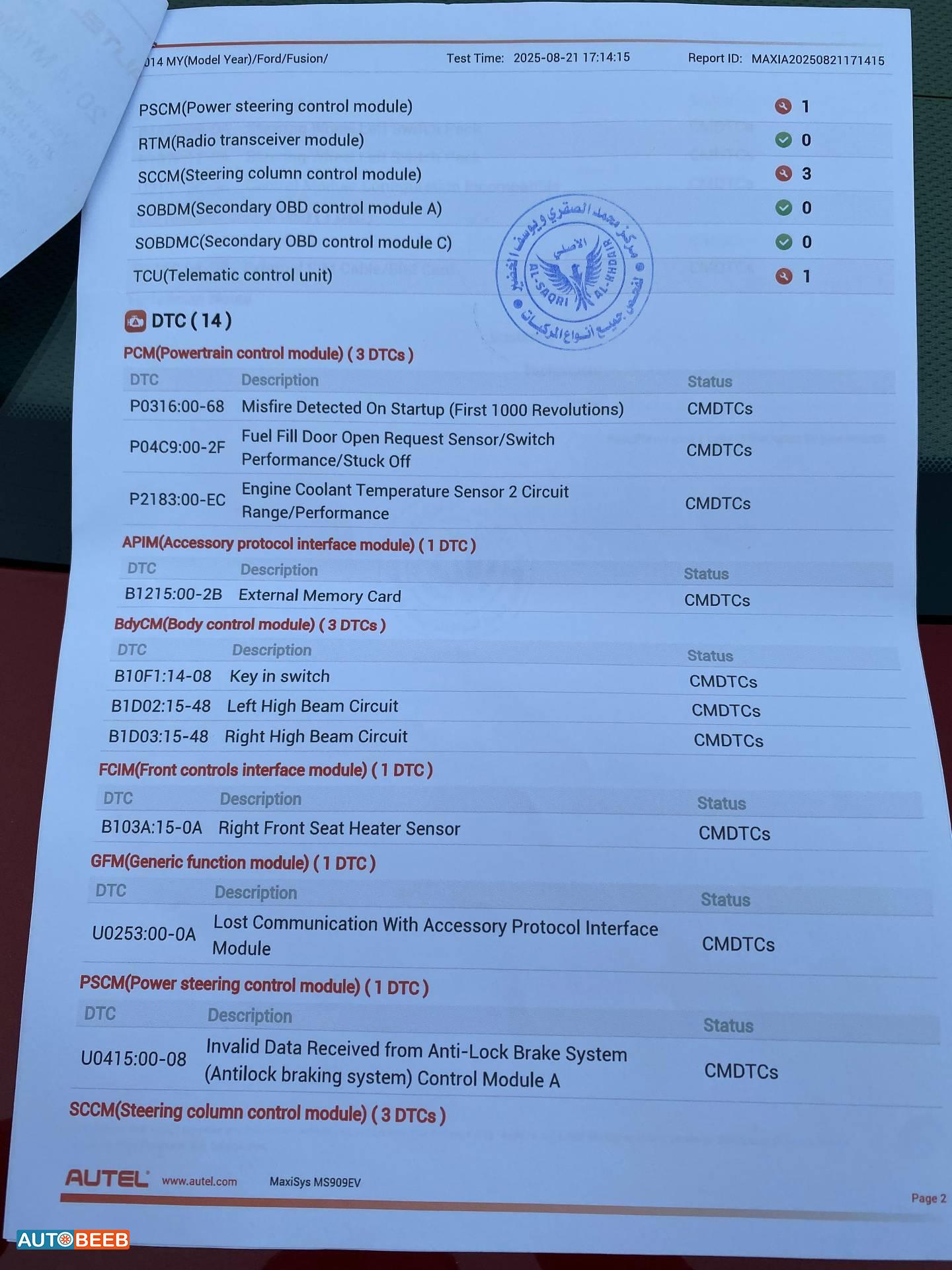 فورد فيوجن 2014