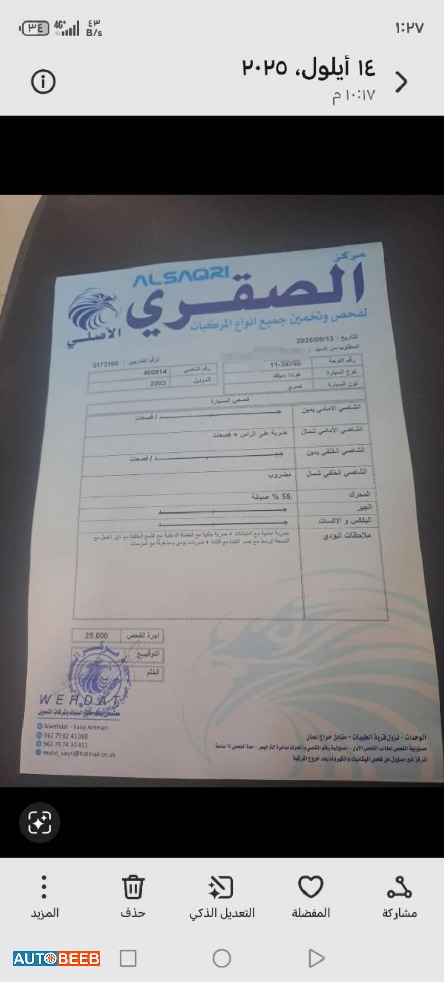 هوندا سيفيك 2003