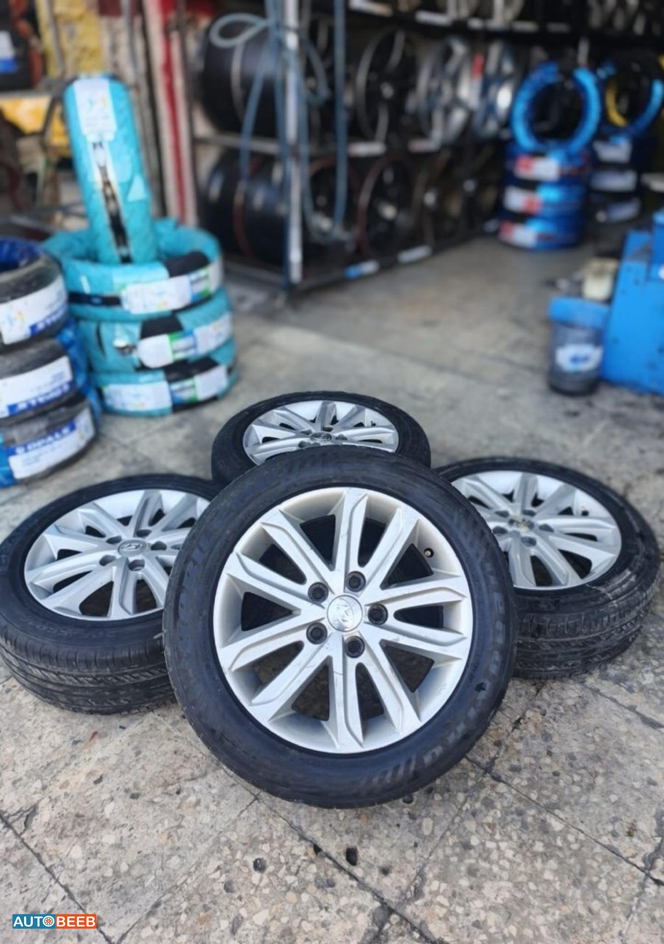 طقم جنط هيونداي مع كوشوك 5 براغي 16 اصلي