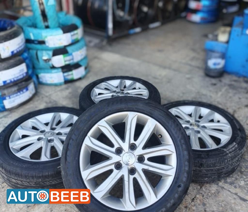 طقم جنط هيونداي مع كوشوك 5 براغي 16 اصلي