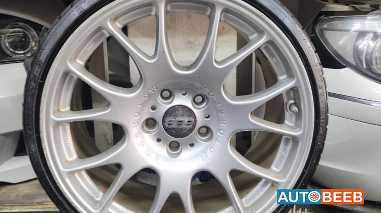 طقم جنطات مع كوشوك بي ام دبليو E46 5 براغي 19