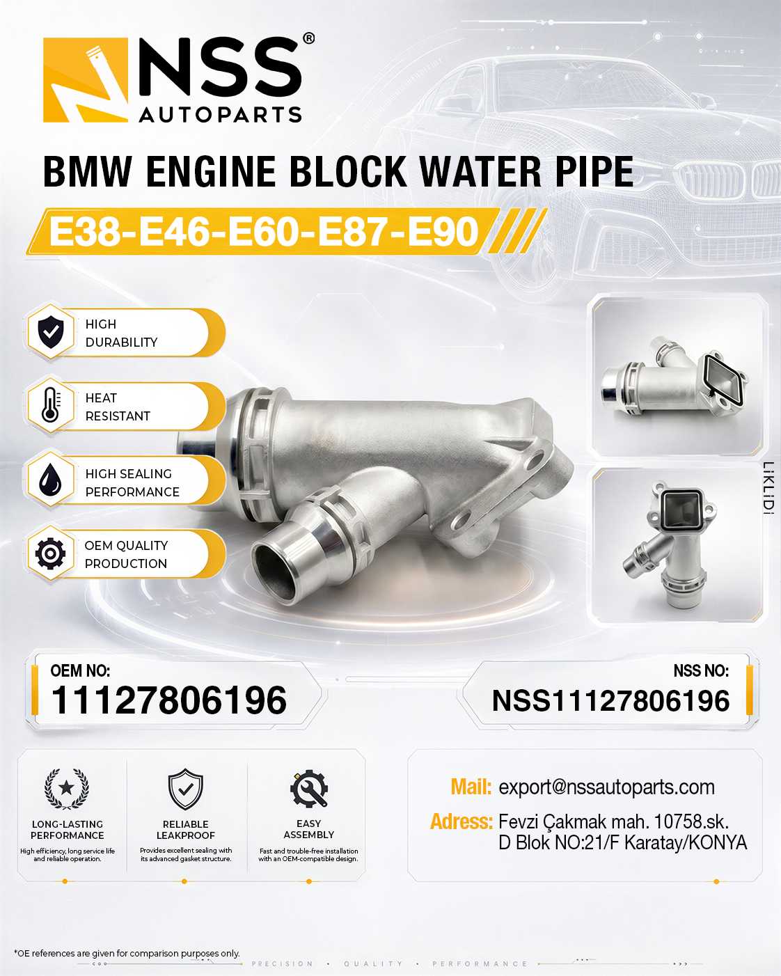 BMW Engine Block Water Pipe