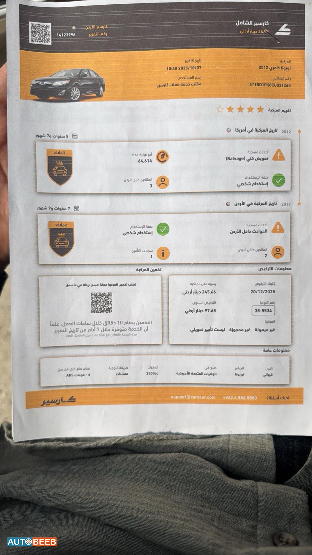 تويوتا كامري 2012
