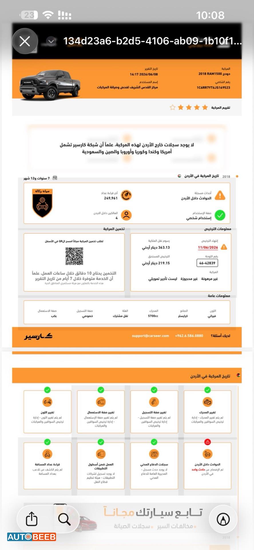 دودج رام 2018