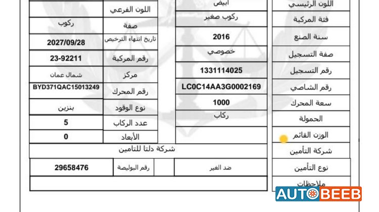 بي واي دي F0 2016