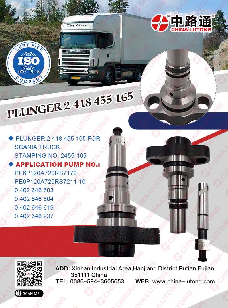 Diesel Fuel Pump Plunger 2 418 455 165  for Scania